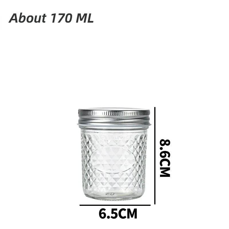 Mason Jar with Lid Glass Bottle High Temperature Resistant Easy to Clean Honey Food Sealed Glass Canning Food Storage Containers