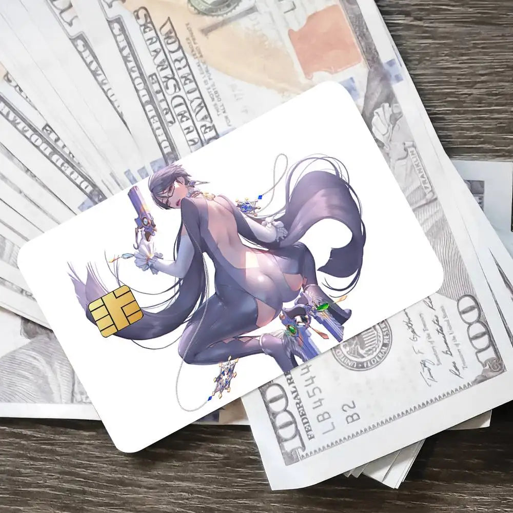 ANINME B-Bayonetta Poster Credit Skin Cover Card Stickers 4PCS Film Bus Pass Front Decoration Bank Debit Waterproof