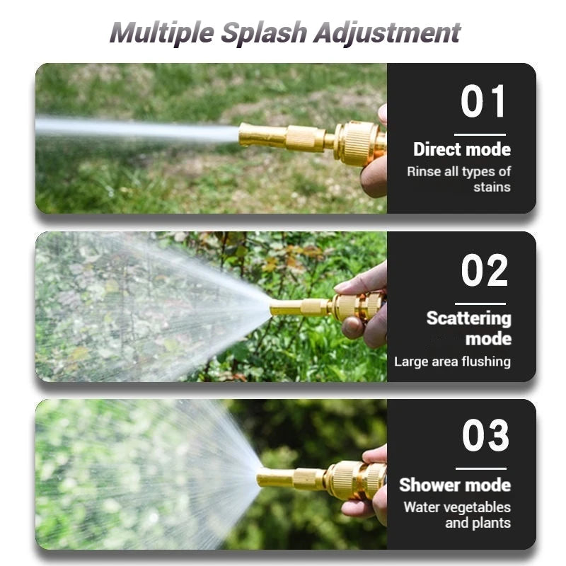 High-Pressure Spray Gun, Alloy Direct Spray Gun Set, Copper Garden Hose Nozzle with Quick Connect Kit for Washing & Watering