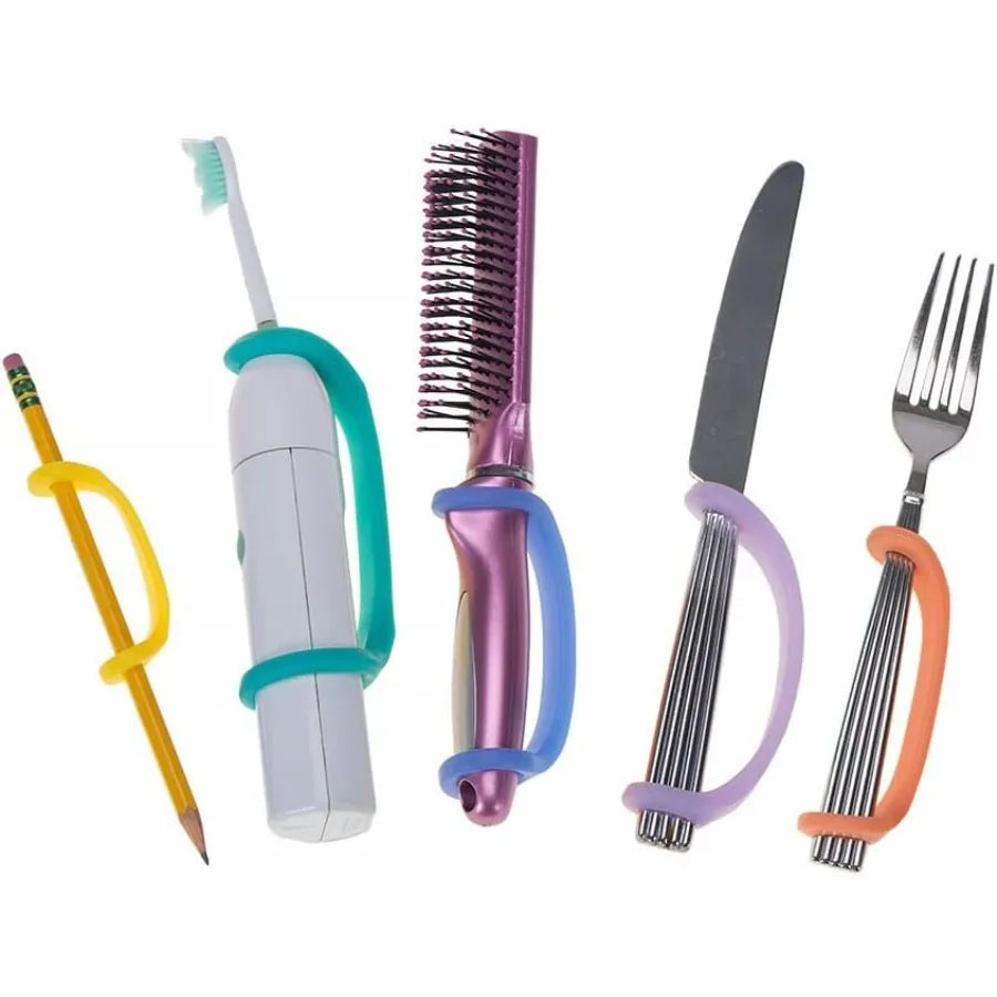 Silicone Universal Cuff Aid for Limited Hand Grip Cerebral Palsy Therapy Adaptive Eating Tableware Spoon Fork Holder Disabled A