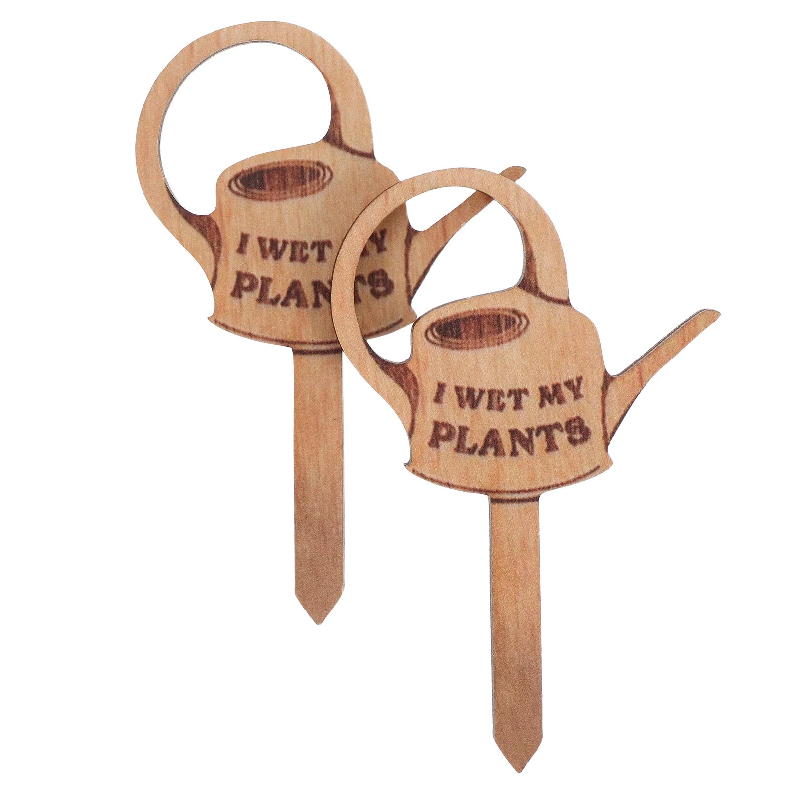 2 Pcs Small Plant Potted Plants Garden Markers Compact Stakes Mini Watering Can Pots Identification Labels Wooden