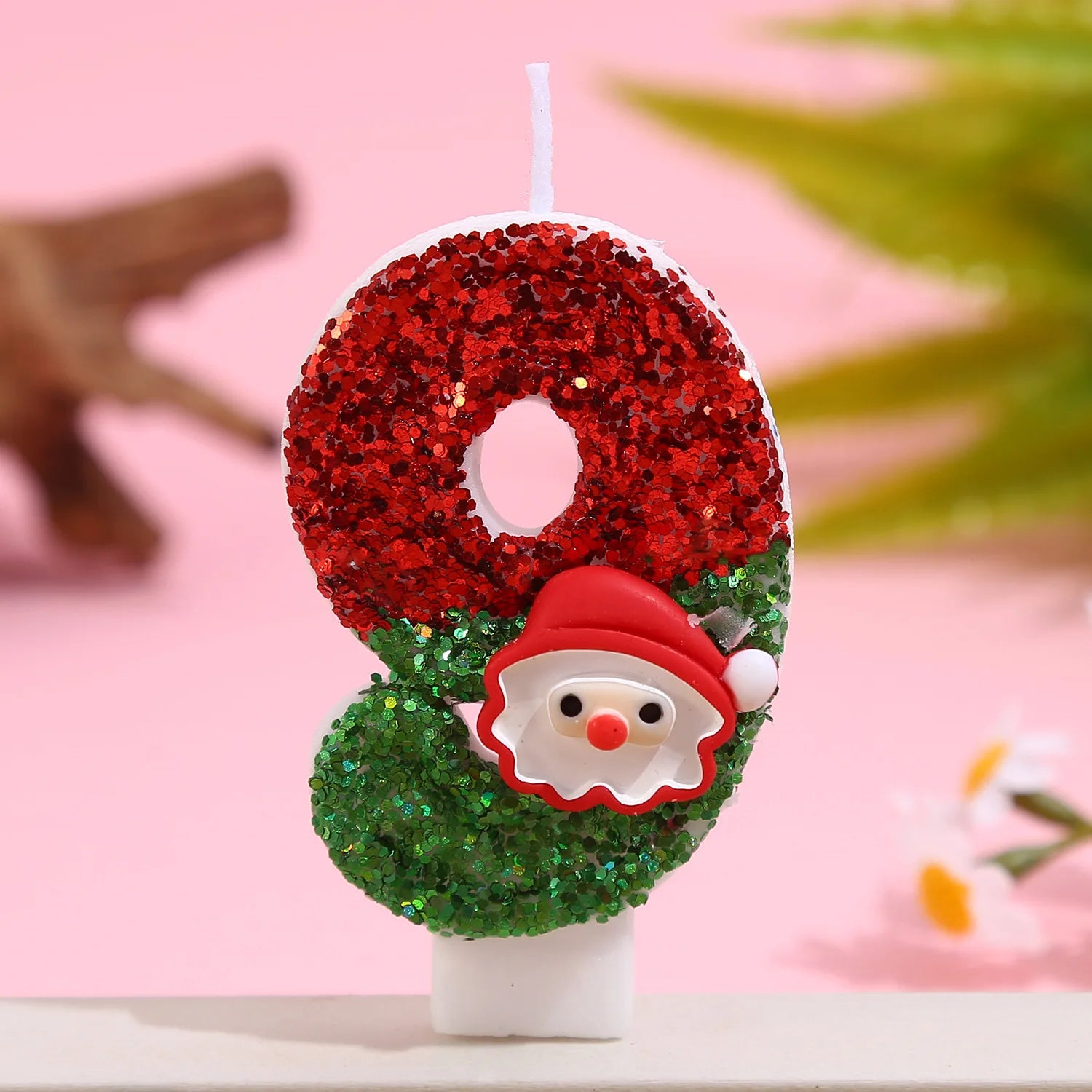 Santa Claus Birthday Candle Decoration Party Cake Candle Atmosphere Photo Christmas Mixed Color Sequin Decoration