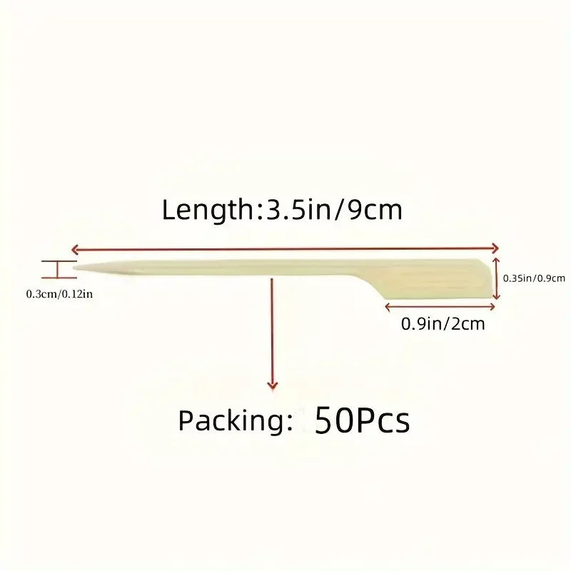 50Pcs Disposable Bamboo Sticks Barbecue Tools Natural BBQ Bamboo Skewers Camping Party For Kabob Fruit Cocktail Party BBQ Tools