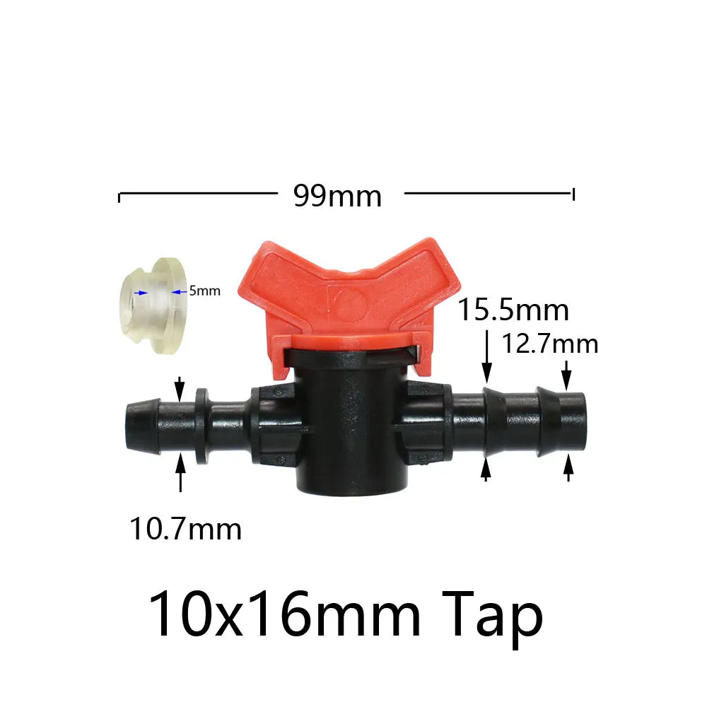 Miniature Plastic Shut Off Coupling Valve Connectors for 4/7 8/11 10/16/20/25mm Hose Garden Water Irrigation Pipe Adaptor Barb