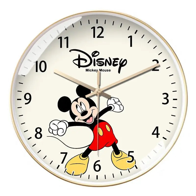 Living room wall clock creative Mickey and Minnie cartoon kawaii children's bedroom wall clock cartoon silent quartz clock