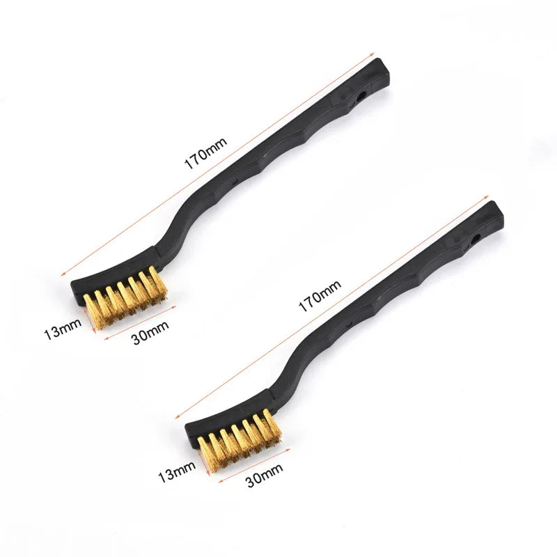 2pcs Wire Brushes Wire Brush and Copper Brush Stainless Rust Scrub Remove Cleaning Tools Mechanical Parts Cleaning Accessories