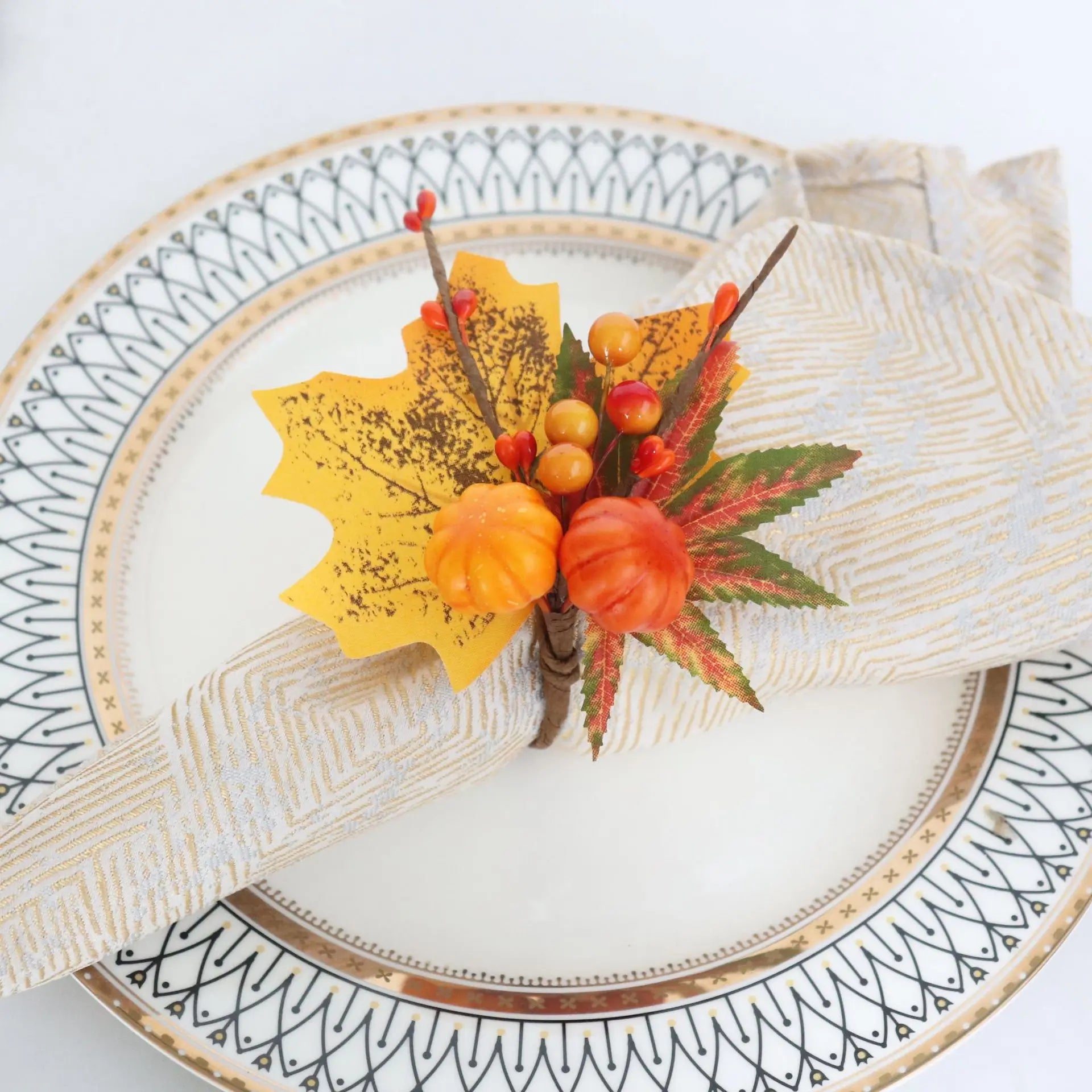 Linen Woven Napkin Ring 2025 Christmas Table Decoration Napkin Holder Wedding 2026 New Year Accessories Kitchen Party Supplies