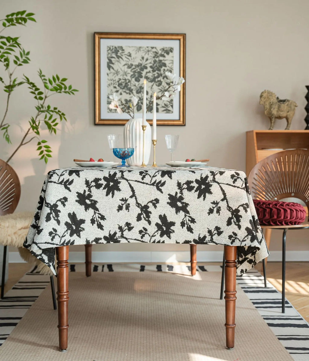 Jacquard Thick Tablecloth Rectangular Dinner Table Cover,for Kitchen Dinning Tabletop,Home Parties Decor