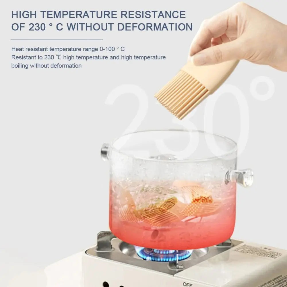 3 In 1 BBQ Oil Brush Silicone Split Type Sauce Applying Brush Baking Tool Heat Resistant Oil Dispenser Bottle with Brush