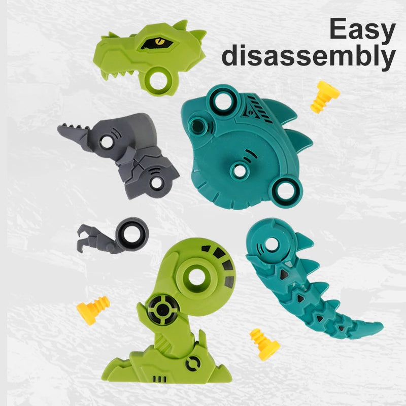 Assembly Take Apart Dinosaur Screw Plastic Brick DIY Construction Set Building Blocks Disassembly Robot Model Screwdriver Toys