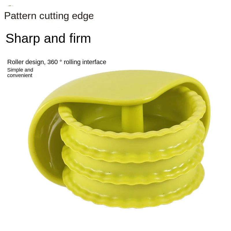 Kitchen dough cutter, round twist pizza roll wheel, received slicer, biscuit print