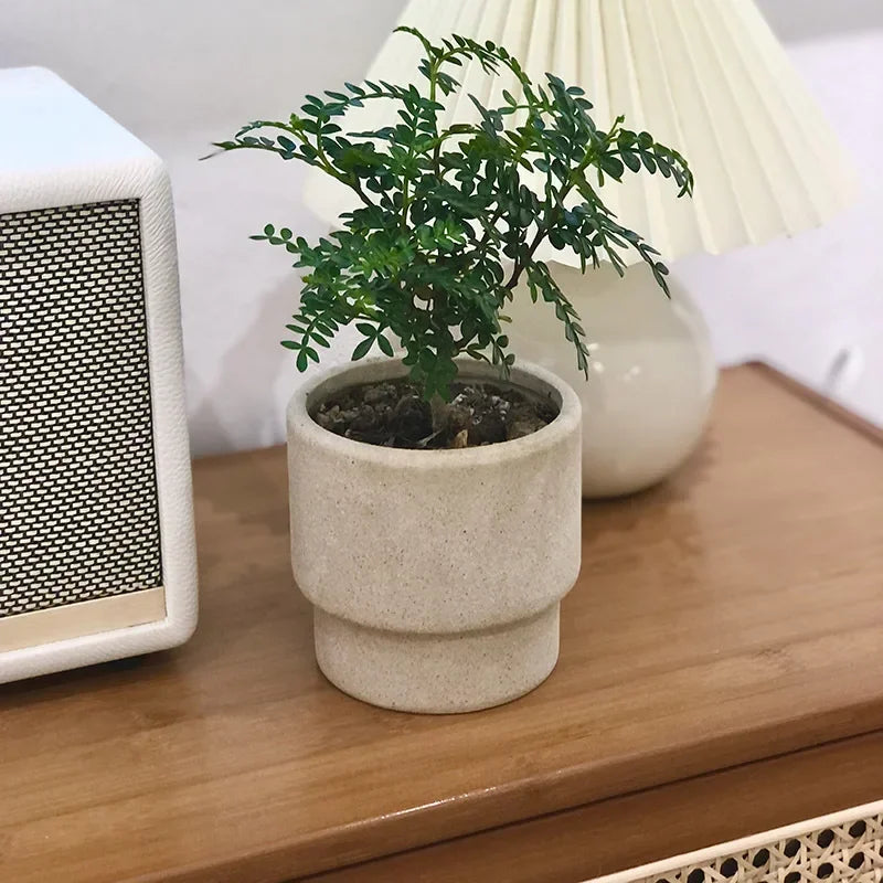 Ceramic Flower Pot Green Plant Potted Plant  Tabletop Coffee Shop Decoration Garden Supplies Planters