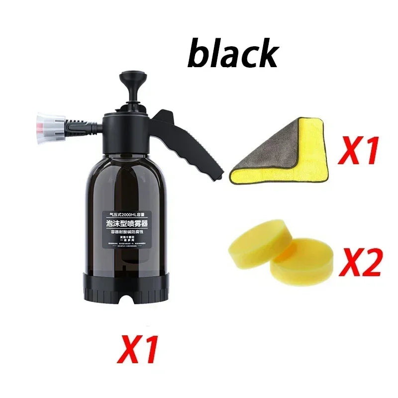 2L Foam Sprayer Car Wash Hand-held Foam Watering Can Air Pressure Sprayer Plastic Disinfection Water Bottle Car Cleaning Tools