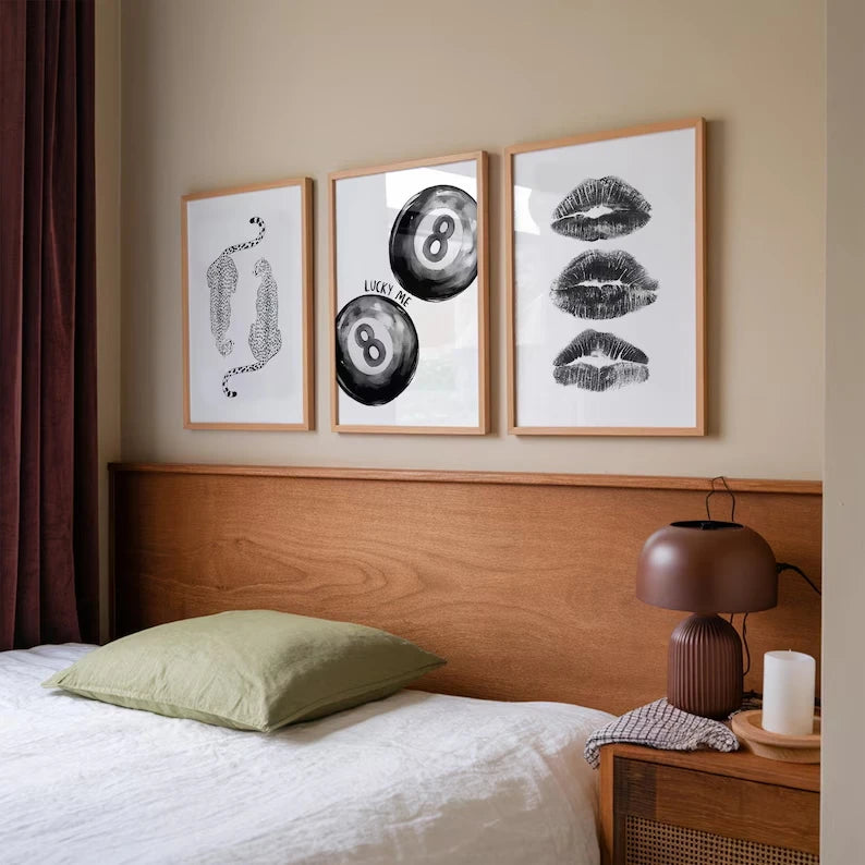 Billiards Black Eight Cheetah Lip Print Wall Art Prints Canvas Painting Poster Picture For Living Room Home Decor