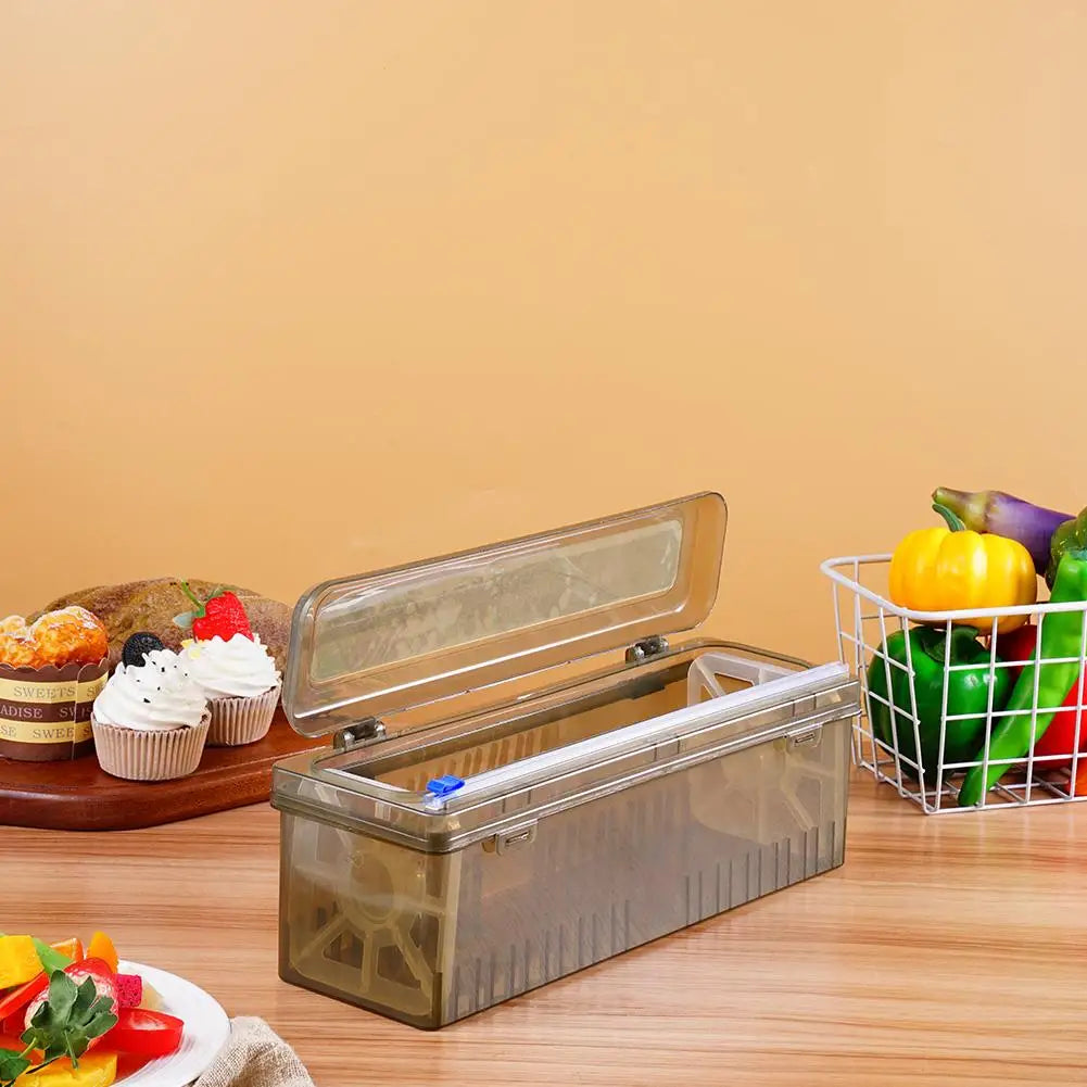 Plastic Wrap Dispenser Fixing Foil Cling Film Cutter Food Wrap Plastic Sharp Dispenser Cutter Organizer Kitchen Tool Accessories