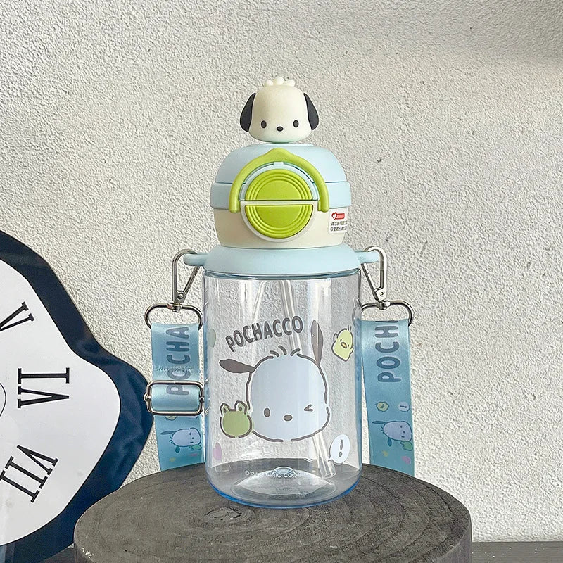 Sanrio Children's Summer Drink Water Bottle Girls Outdoors Portable Kettle Birthday Gift Cute Kulomi Food Grade Plastic Cup