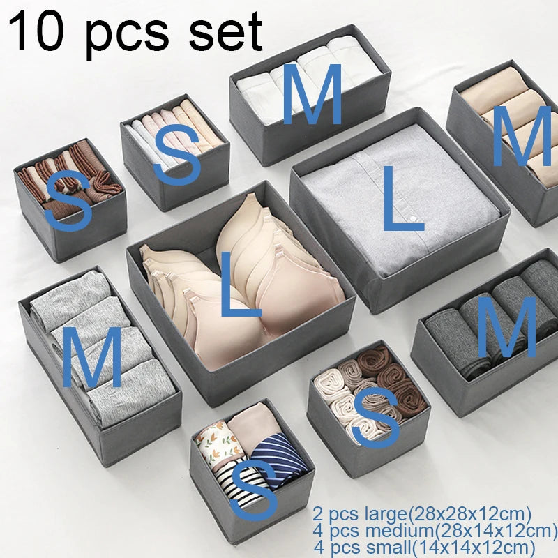 Drawer Organizer Non-woven Fabric Clothes Underwear Wardrobe Organizers Dividers Foldable Dresser Socks Closet Storage Baskets