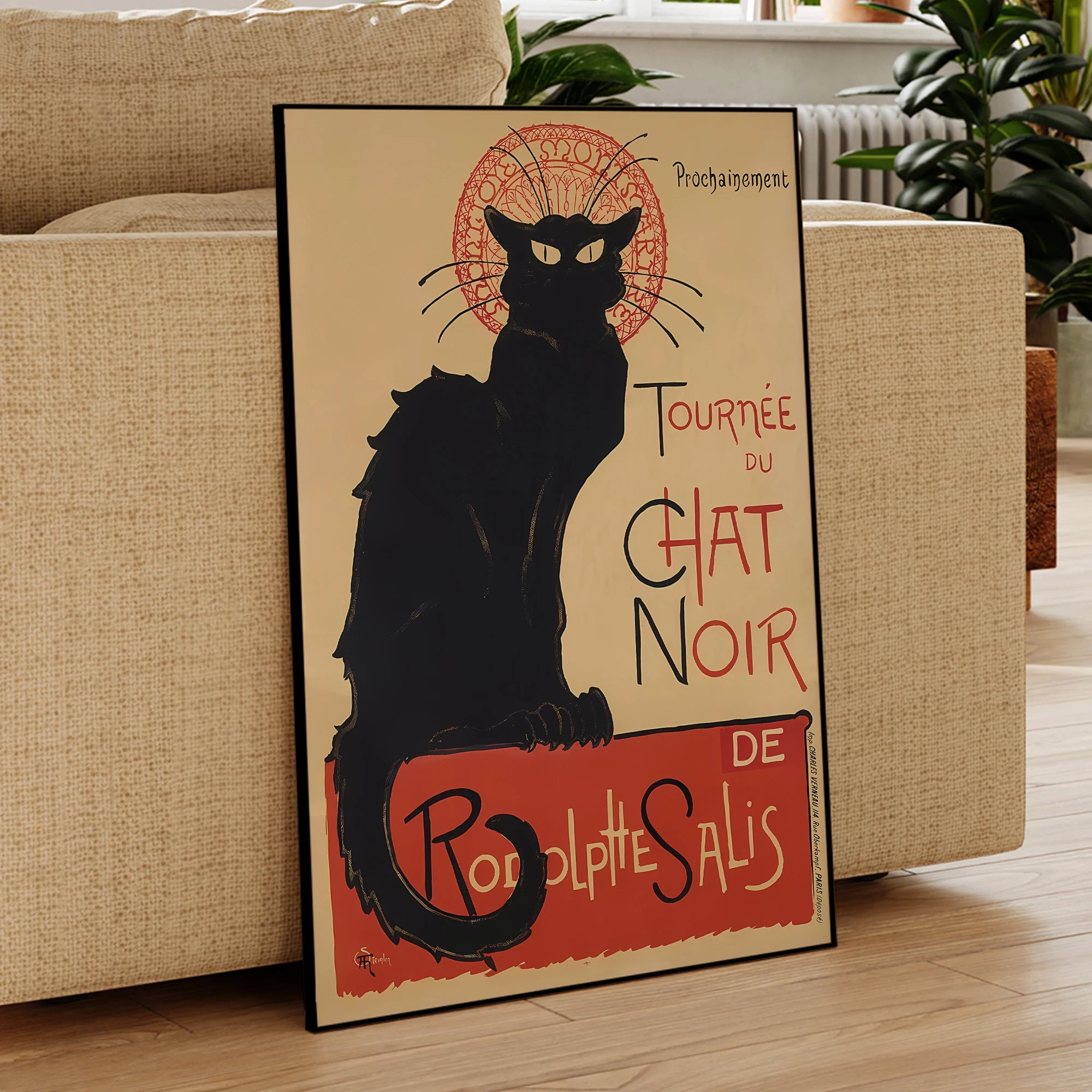 Modern Chat Noir - Black Cat Vintage French Poster Wall Art Prints Canvas Painting Poster Picture For Living Room Home Decor