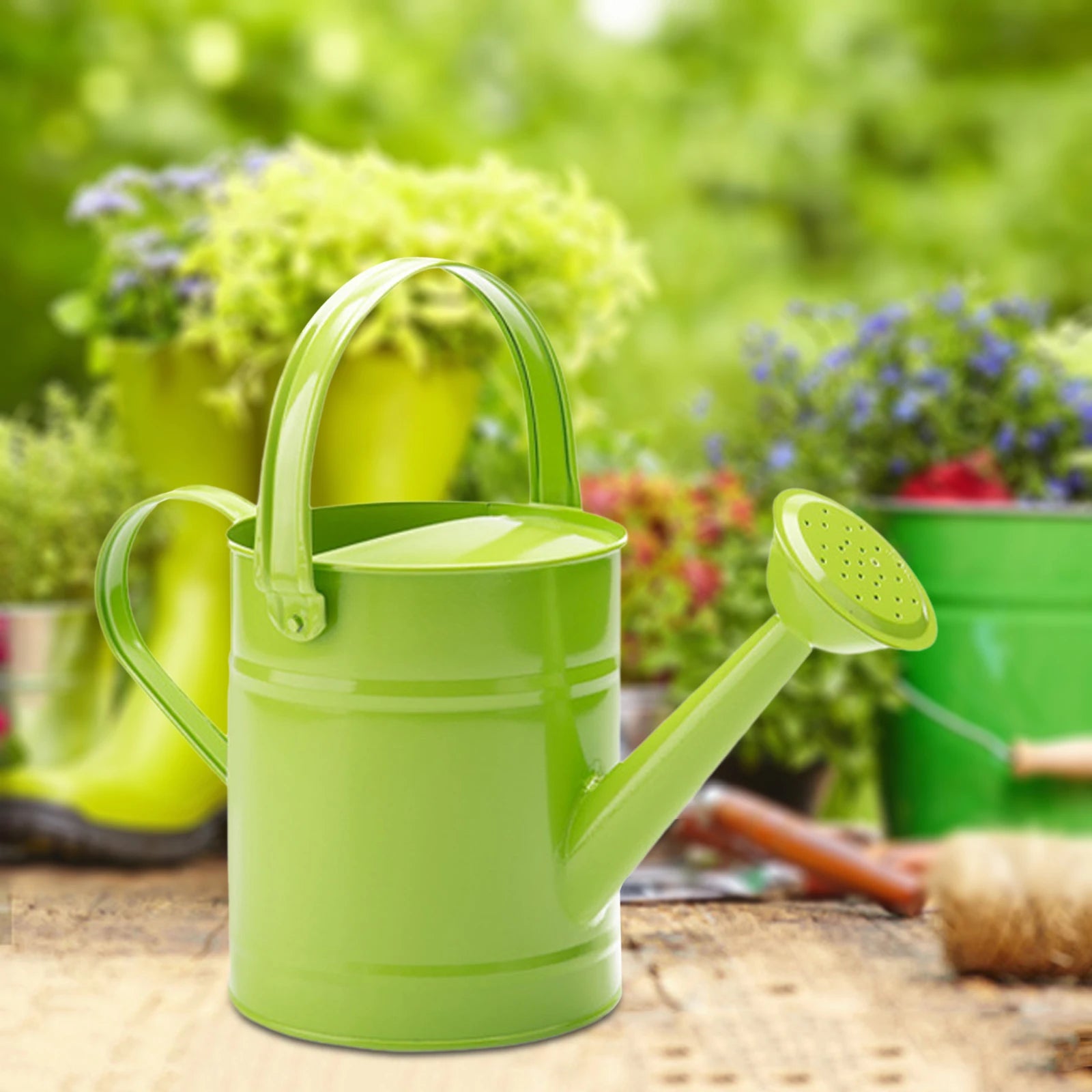 1.5L Iron Watering Can Garden Bonsai Plant Watering Pot Sprinkled Kettle for Home Garden Yard Courtyard Backyard Water Can