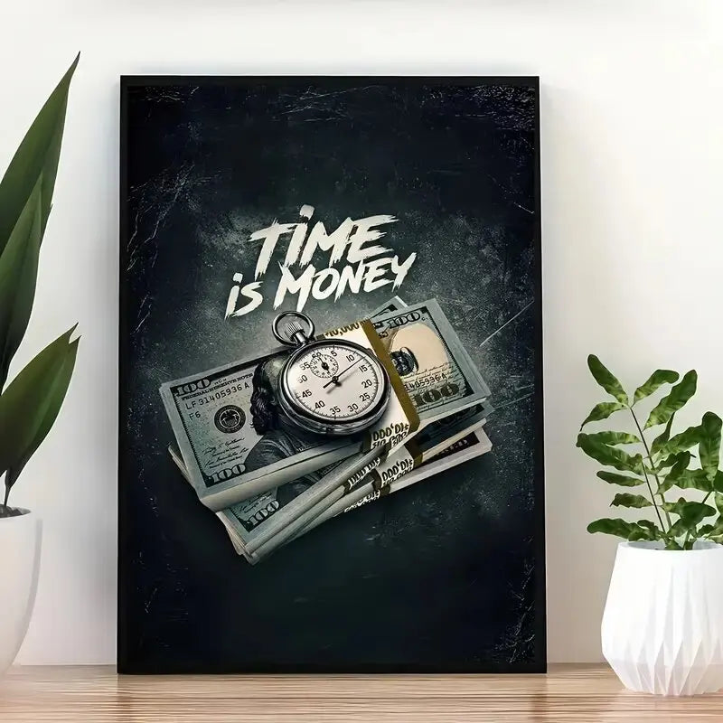 Time is Money Printed canvas painting - Wall art home decoration, suitable for home and office