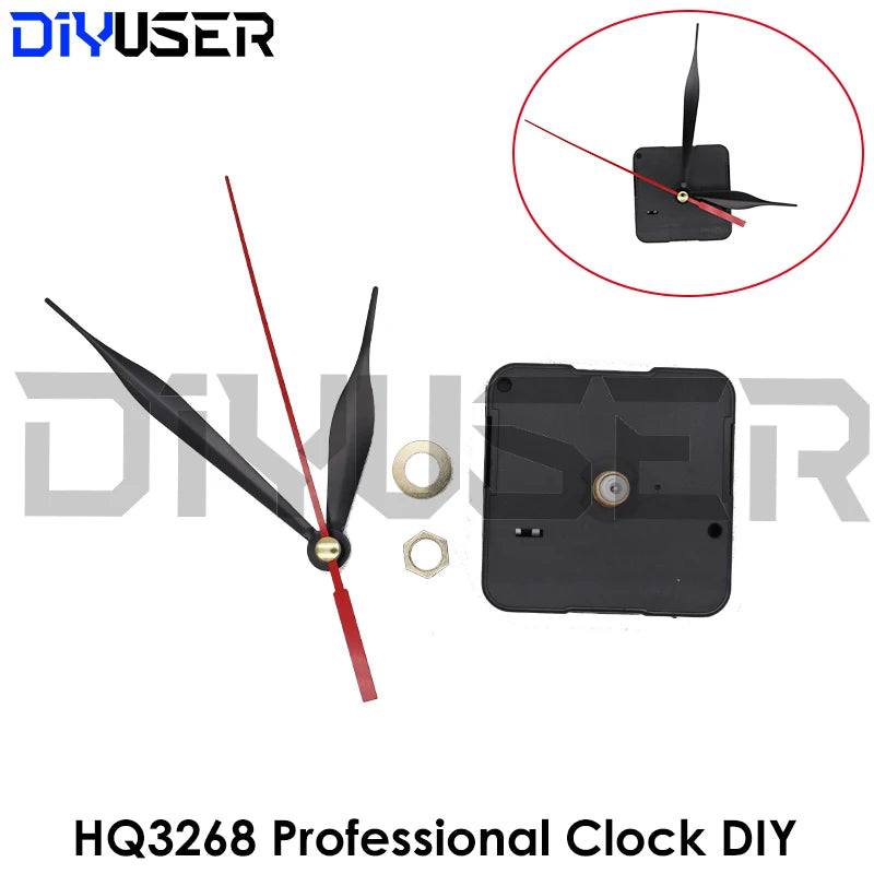 HQ3268 Professional And Practical Quartz Wall Clock Movement Mechanism DIY Repair Tool Parts Kit with Red Hands