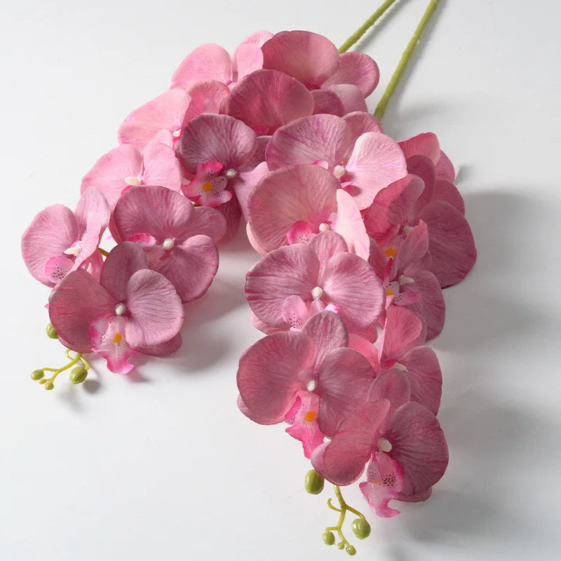 2pc 36cm Phalaenopsis Silk Cloth Artificial Flower Glue Feel 9 Orchid Flower Arrangement Bonsai Material Home Desktop Decoration