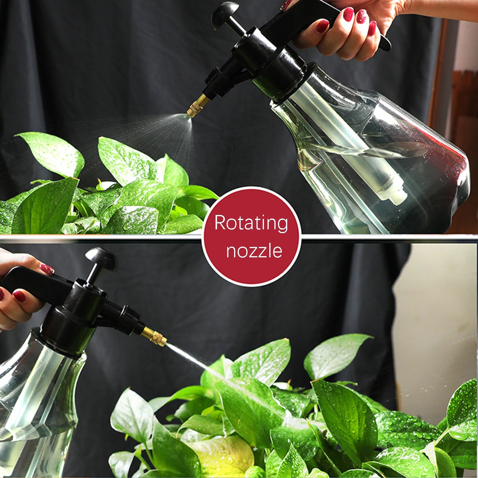 Flower Watering Pot with Column Pattern Air Pressure Spray Nozzle Spray Bottle Garden Watering Irrigation Watering and Spraying