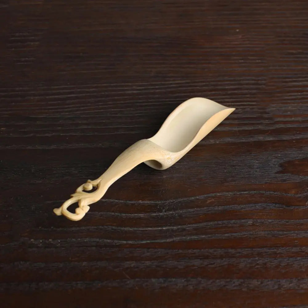 High Quality Tea Accessories Chinese Kongfu Wooden Bamboo Retro Style Natural Tea Scoop Delicate Spoon Portable Bamboo Teaspoon