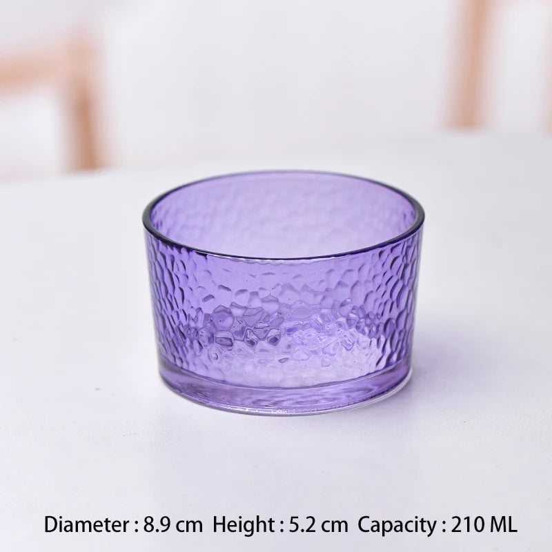 Glass Ice Cream Dessert Bowl Japanese Style Hammer Patterned Household Candy Snack Bowls High Quality Living Room Tableware