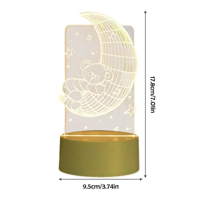 Acrylic Table Lamp Cute Nightlight Table Decorations Colors Changing Dimmable Bedside Night Lamp For Home Decorations