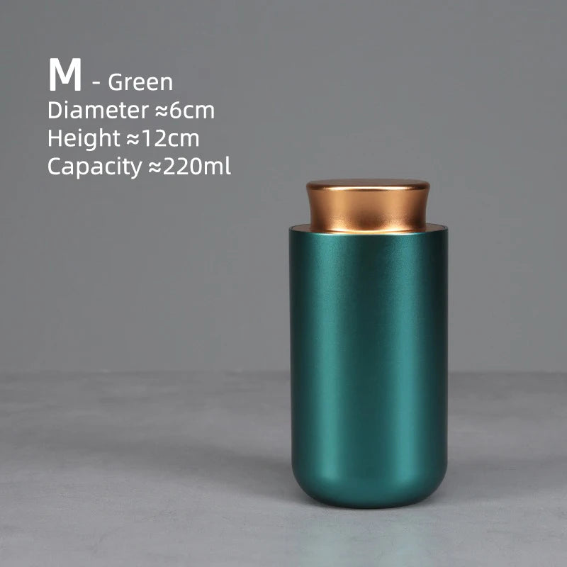 Airtight Jar - Safe Proof Durable Multi-Use Portable Metal Spice Jar Container Waterproof Aluminum Screw-top Lid Lock Odor Case