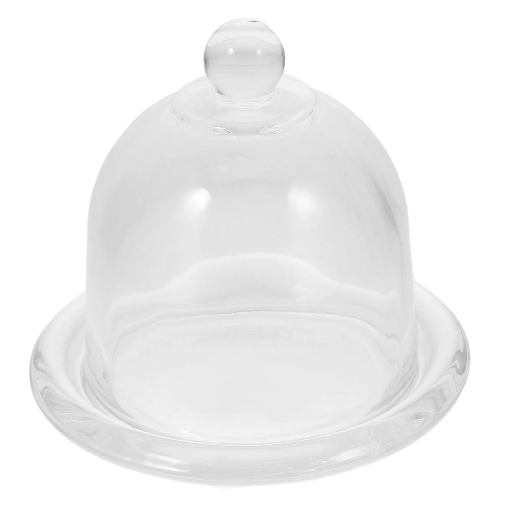 Dessert Glass Tray With Lid Mini Cake Plate Stand For Display Serveware Set Small Dustproof Sweet Plate Cupcake Dish Holder