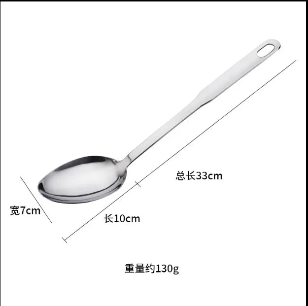304 Stainless Steel Soup Spoon with Long Handle,Restaurant Serving Spoon for Buffet  Stir-Frying,Durable Fast-Food Serving Spoon