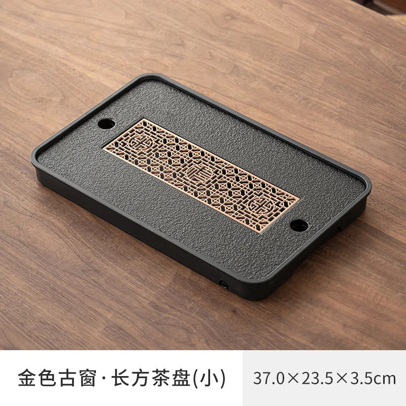 Chinese Style Aesthetics Tea Tray Kung Fu Light Luxury Lounge Creative Modern Tray Gift Serving Ceremony Bandejas Home Products