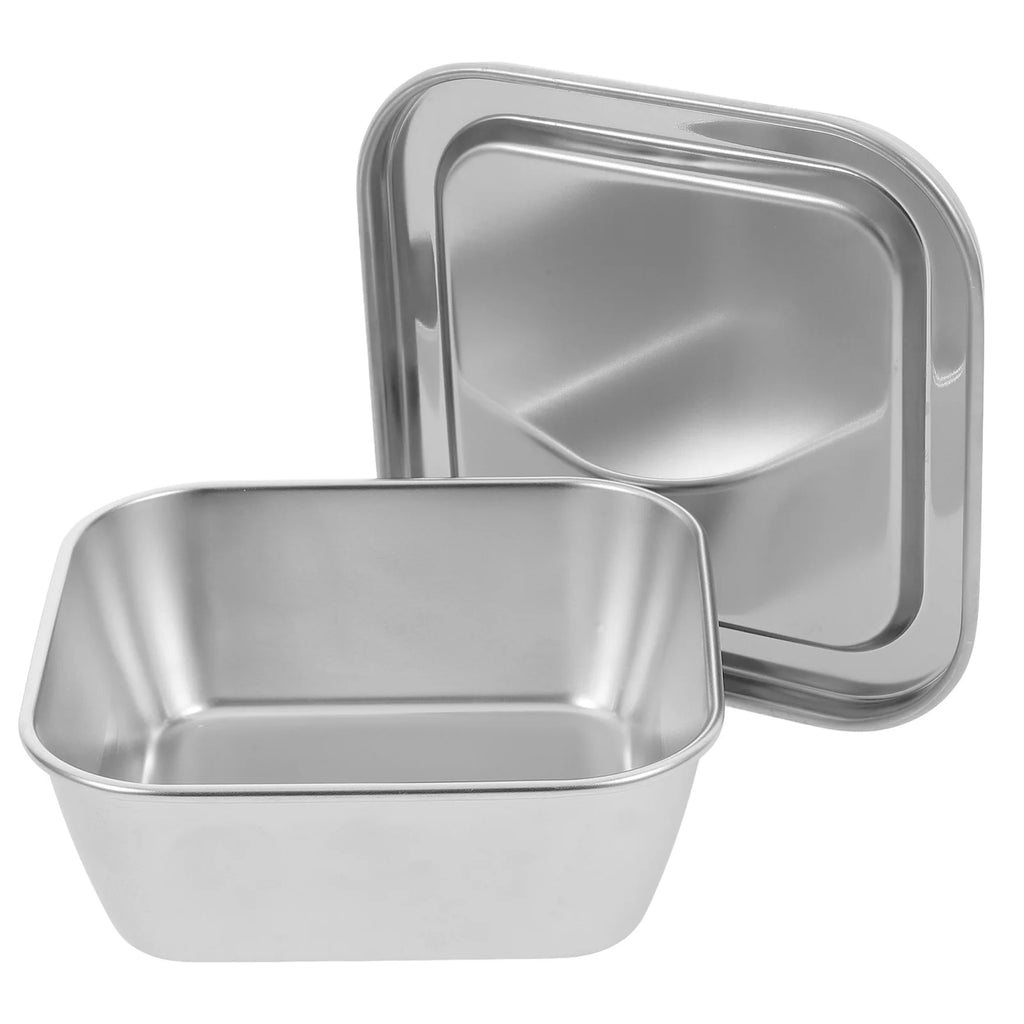 Stainless Steel Sample Storage Box 300ml Reliable Polished Surface Food Container Airtight Sample Holder for School Canteen