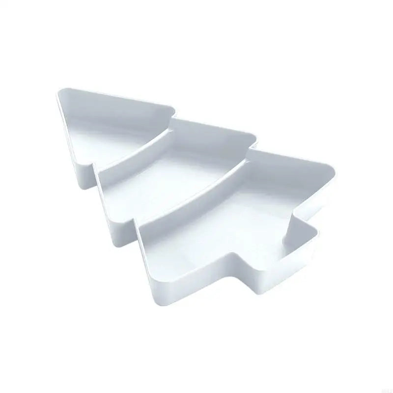 A0KE Multiple Section Holiday Snacks Tray Plastic Christmas Tree Designs for Candy Nut and Party Serving