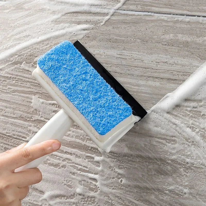 Multifunctional Double-Sided Glass Sponge Cleaning Brush Wiper Mirror Glass Tile Cleaning Brush Bathroom Squeegee