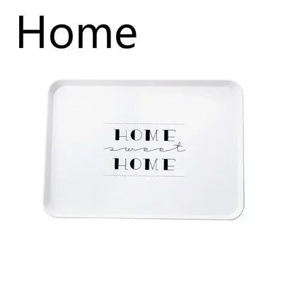 1 Pcs Practical Plastic Dessert Serving Tray Tea Breakfast Bread Tray Snack Plate Storage Plates Square Accessory Cosmetics Dish