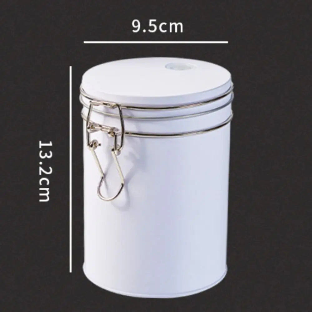 Tinplate Airtight Coffee Canister with Check Valve Large Capacity Beans Storage Container Multifunction Smell Proof