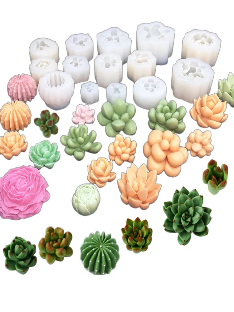 Kinds of Cactus Candle Candy Silicone Mold Aromatherapy Gypsum diy Handmade Succulent Plaster Resin Soap Baking Mould M2740