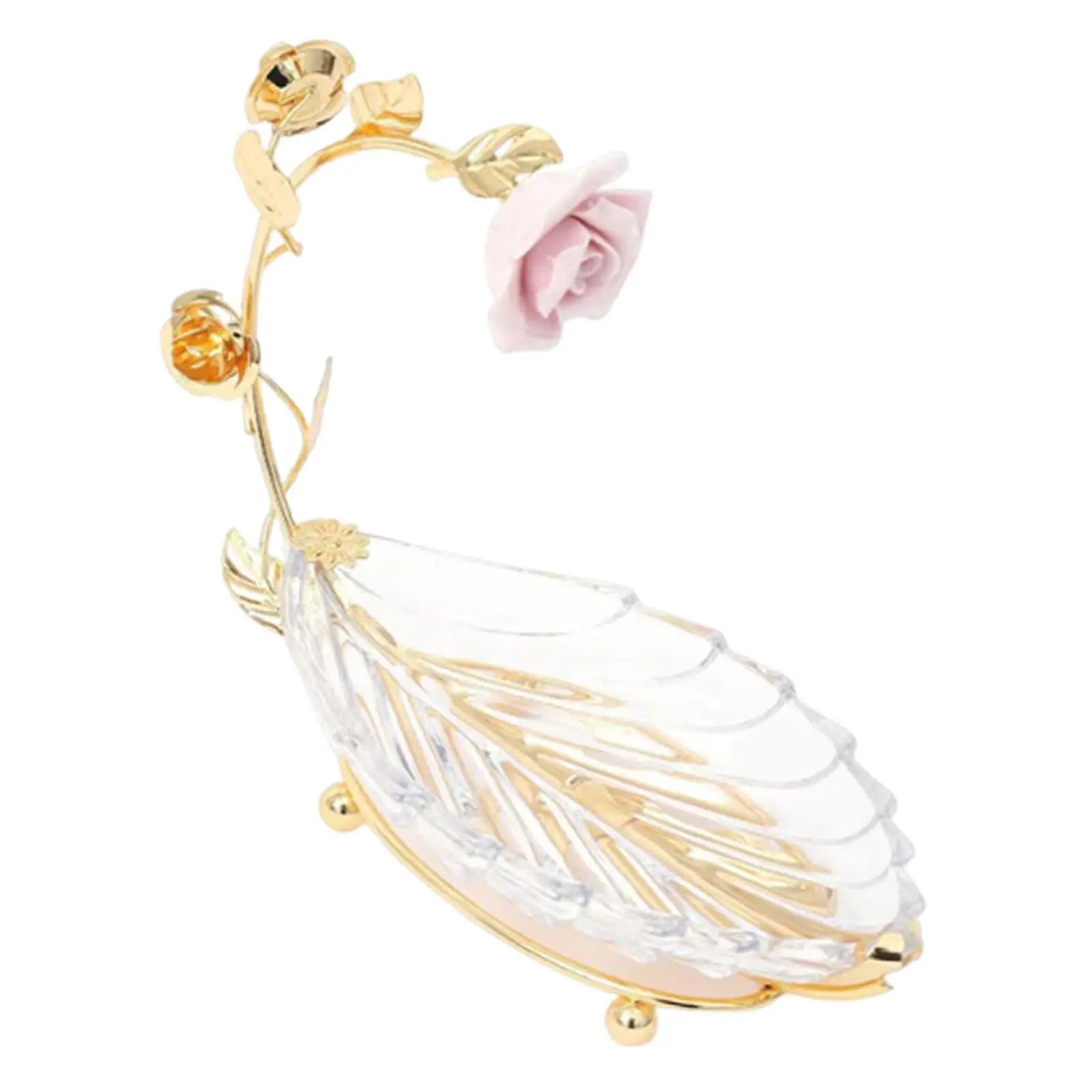 Leaf Tray Cake Stand Serving Tray for Home Decor,Dessert Gold Clear Gifts Fruit Plate for Party Restaurant Home