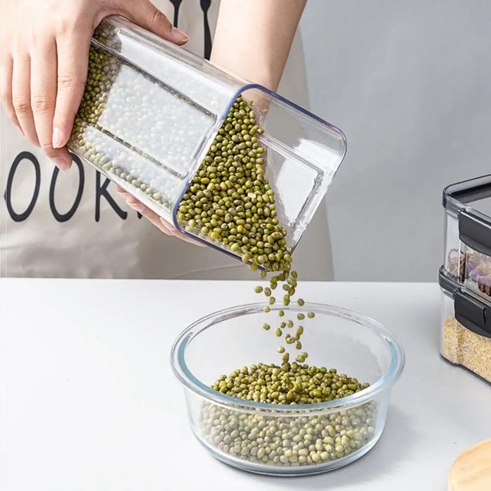 Transparent Sealed Food Storage Ja Airtight Lock Dustproof Moisture-proof Rice Cereal Milk Powder Container Tea Storage Case