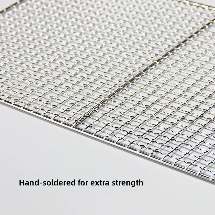 Thiened Rectangular Me BBQ ill Net 304 Stainl Steel Drng Net Barbecue Wire Me for Outdoor Kitchen Cooking Tools