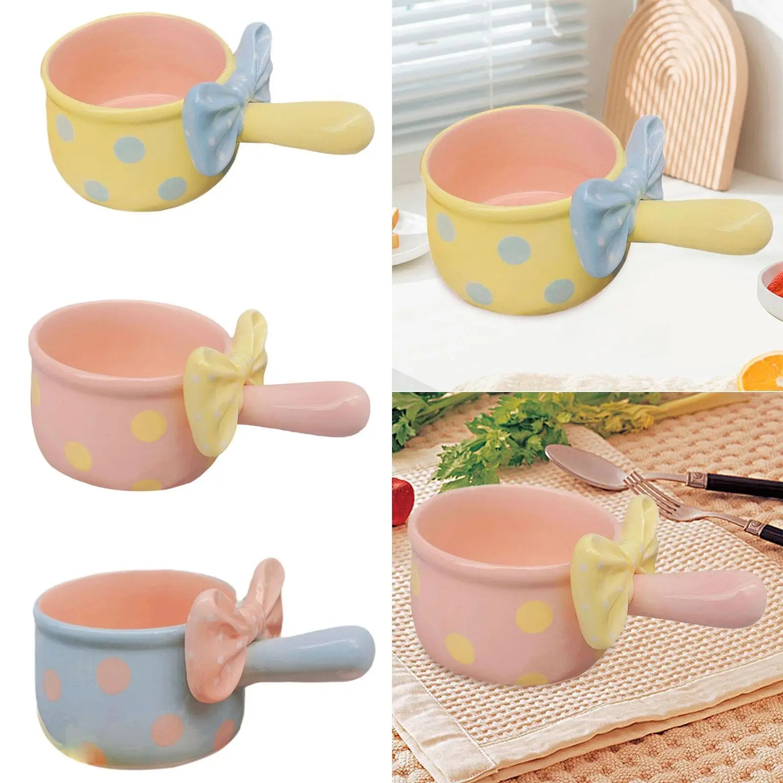 Soup Bowl with Handles 600ml Nordic Noodle Bowl for Chilli Salad Beef Stew