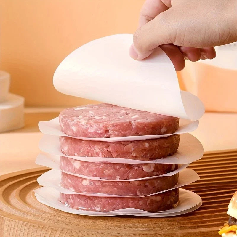 Versatile Manual Meat Press,Hamburger Patty Maker with 100P Burger Paper for BBQ Non-Stick Sliders for Perfect Homemade Burgers