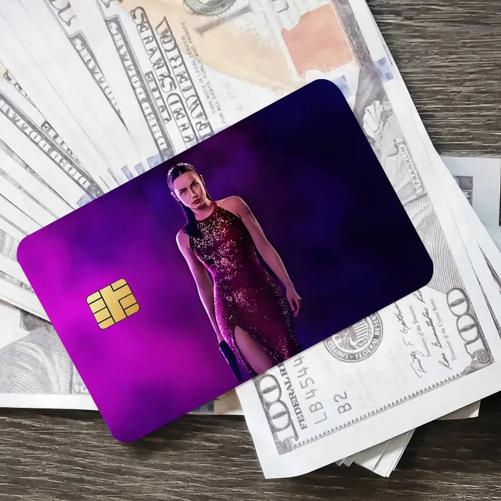 Action Crime MOVIE Ballerina Poster Credit Skin Cover Card Stickers 4PCS Film Bus Pass Front Decoration Bank Debit Waterproof