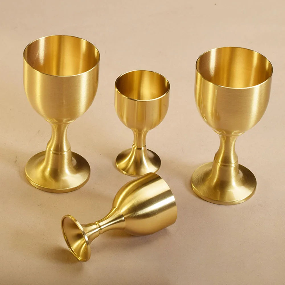 Vintage Brass Wine Glass Drinking Liquor Tumbler Cup Mug For Party-Bar 15ml 30ml 5.5x3cm (S); 8x4cm L Dining-Bar Accessories