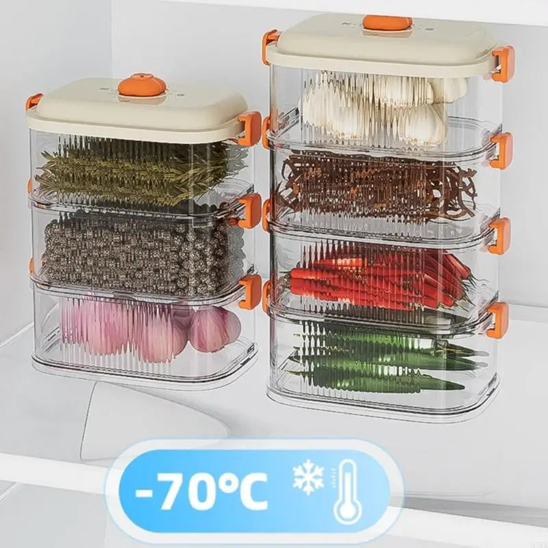 Space Saving Stackable Kitchen Storage Container Airtights Seal Clear Jars for Spice Grains Storage 87HA