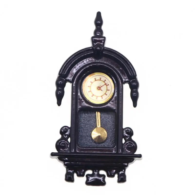 Vintage Simulation Wall Clock Model Living Room Decor 1/12 Home Clock House Micro Scene Accessories