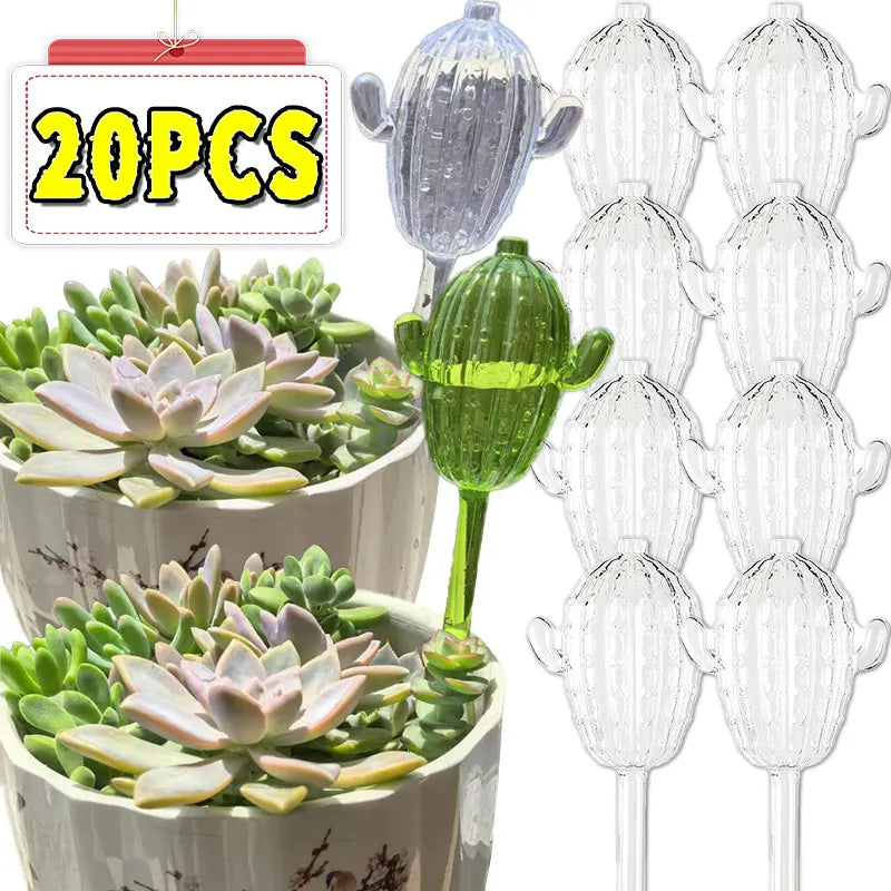 Unique Clear Plant Watering Can Cactus Shape Auto Irrigation Device Efficient Flows Water Tool Supply Outdoors Garden Equipment